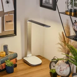 Vringelby Lampe de bureau, Lampe à poser, Liseuse LED Argenté, Blanc, 1 lumière