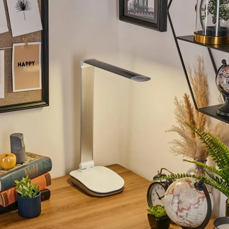 Vringelby Lampe de bureau, Lampe à poser, Liseuse LED Argenté, Blanc, 1 lumière