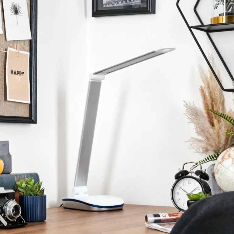 Vringelby Lampe de bureau, Lampe à poser, Liseuse LED Argenté, Blanc, 1 lumière