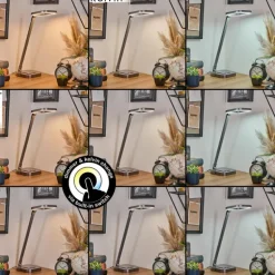 Vringelby Lampe de bureau, Lampe à poser, Liseuse LED Argenté, 1 lumière, Changeur de couleurs