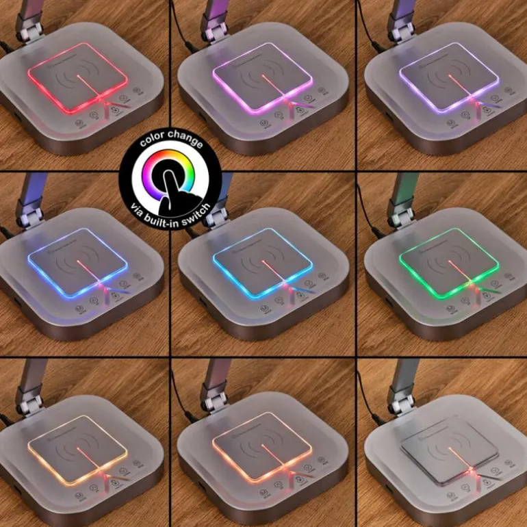 Vringelby Lampe de bureau, Lampe à poser, Liseuse LED Argenté, 1 lumière, Changeur de couleurs