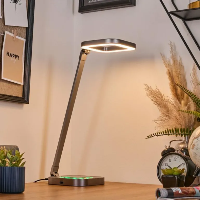 Vringelby Lampe de bureau, Lampe à poser, Liseuse LED Argenté, 1 lumière, Changeur de couleurs