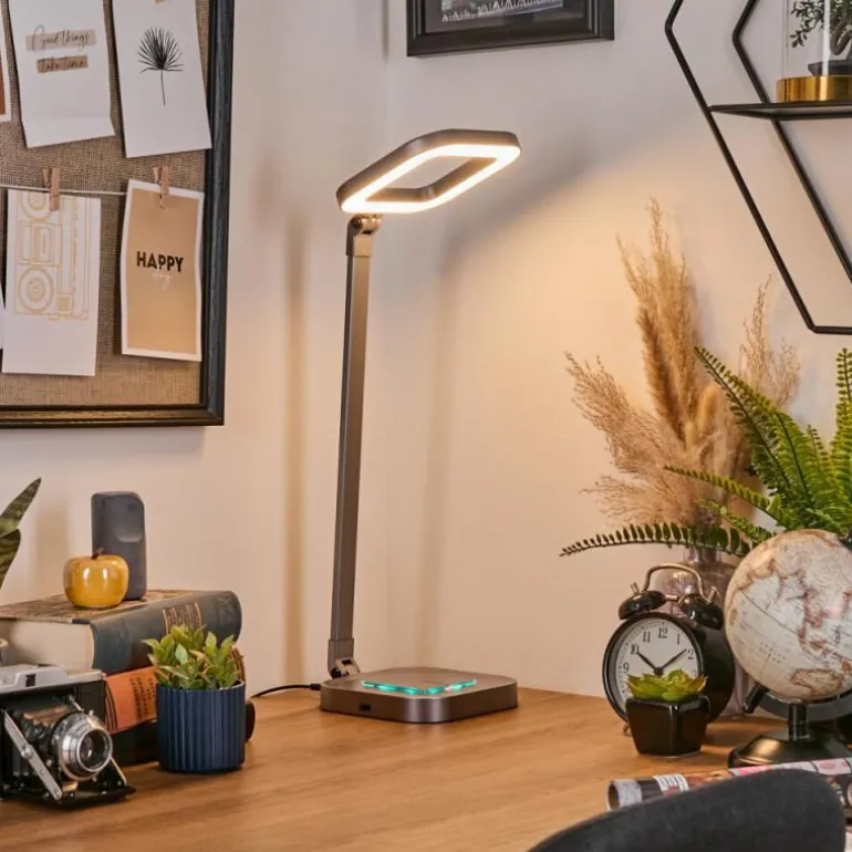 Vringelby Lampe de bureau, Lampe à poser, Liseuse LED Argenté, 1 lumière, Changeur de couleurs