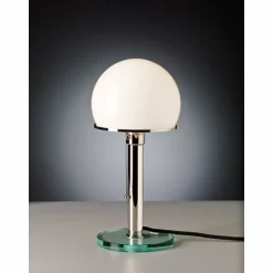 Wagenfeld 25 Tecnolumen Lampe à poser Nickel mat, Transparent, 1 lumière