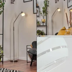 Warga Boule lumineuse, Lampadaire Nickel mat, 1 lumière