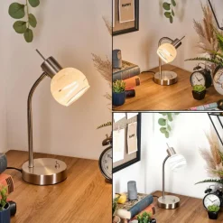 Warga Lampe à poser, Liseuse Nickel mat, 1 lumière