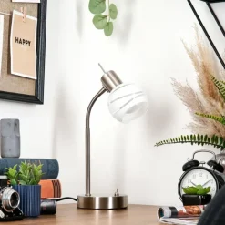 Warga Lampe à poser, Liseuse Nickel mat, 1 lumière