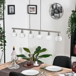 Warga Suspension, Boule lumineuse, Suspension Nickel mat, 6 lumières