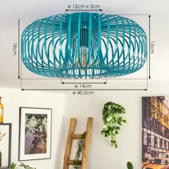 Wemude Plafonnier Bleu, 1 lumière