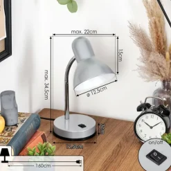 Werup Lampe à poser, Liseuse Argenté, 1 lumière