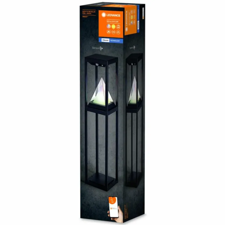 WIF Lampe solaire Luminaires Ledvance LED Noir, 1 lumière, Détecteur de mouvement, Changeur de couleurs