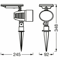 WIF Lampe solaire Luminaires Ledvance LED Noir, 1 lumière, Détecteur de mouvement, Changeur de couleurs