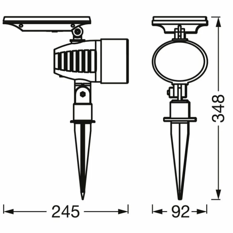 WIF Lampe solaire Luminaires Ledvance LED Noir, 1 lumière, Détecteur de mouvement, Changeur de couleurs