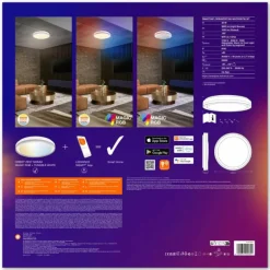 Wifi Plafonnier Luminaires Ledvance LED Blanc, 1 lumière, Changeur de couleurs