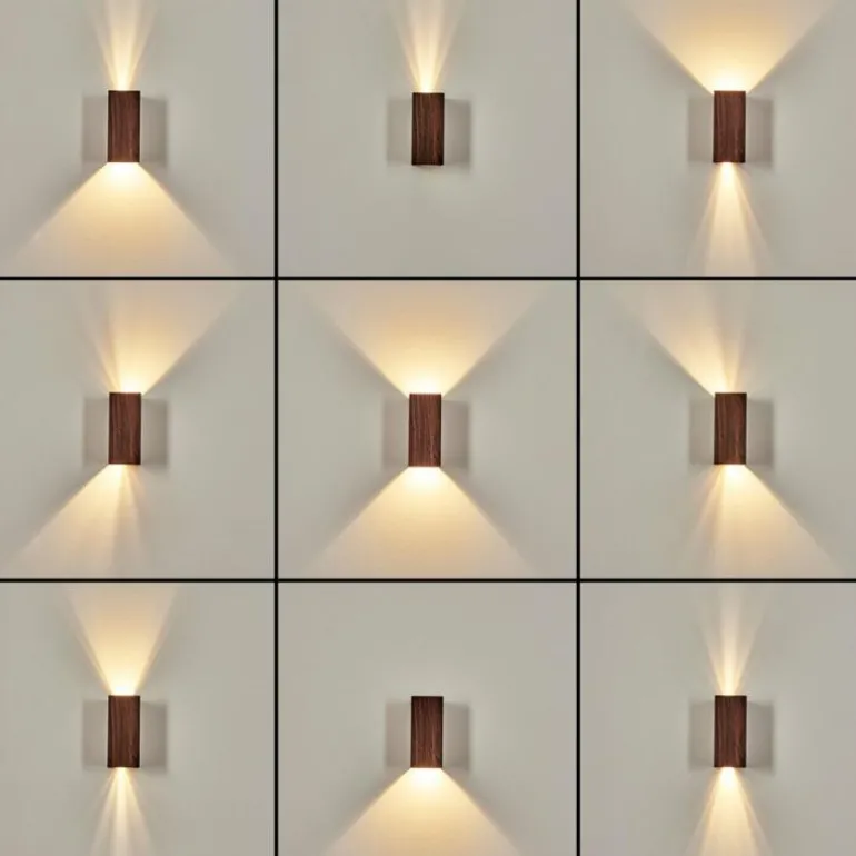 Woods Lampe murale d´extérieur, Luminaire Up & Down LED Couleur bois, Noir, 1 lumière