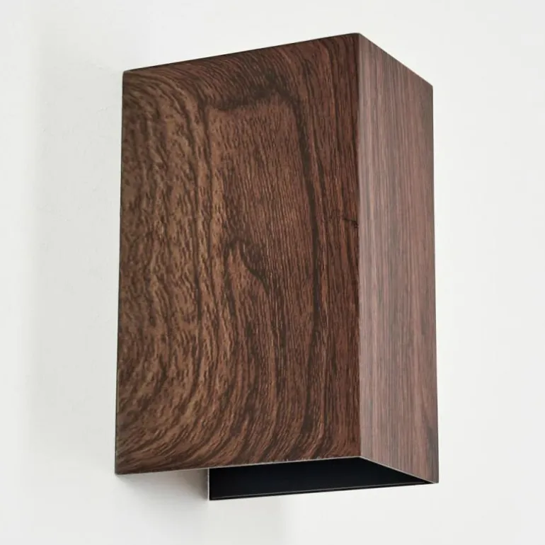 Woods Lampe murale d´extérieur, Luminaire Up & Down LED Couleur bois, Noir, 1 lumière