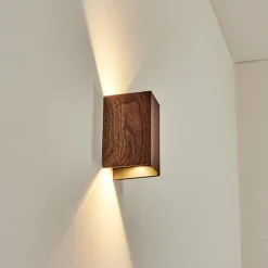 Woods Lampe murale d´extérieur, Luminaire Up & Down LED Couleur bois, Noir, 1 lumière