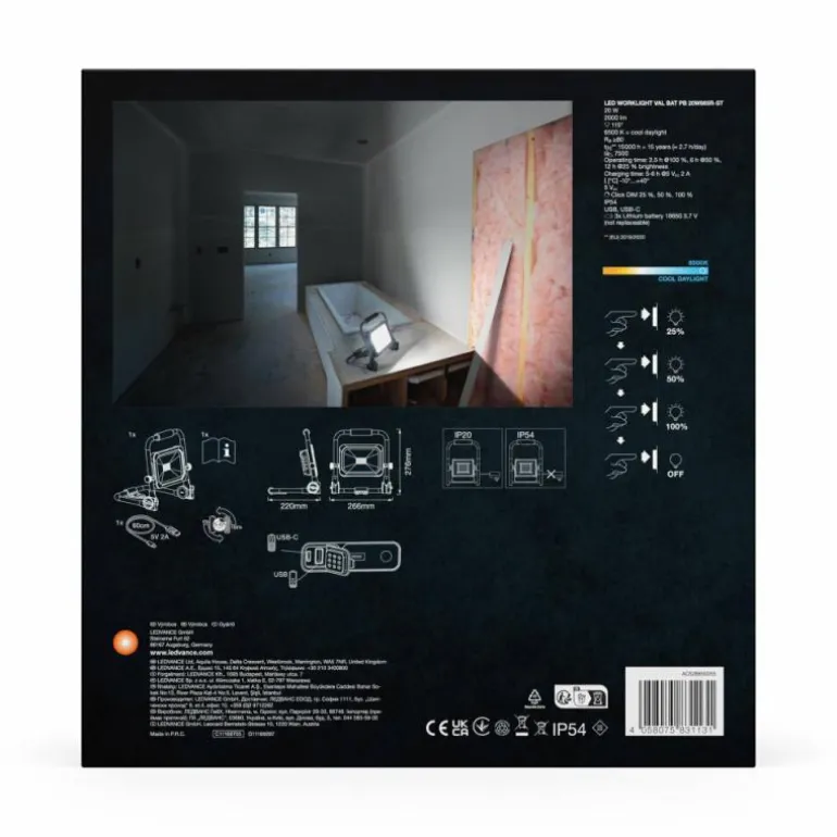 Worklight Projecteur Luminaires Ledvance LED Gris, Noir, 1 lumière