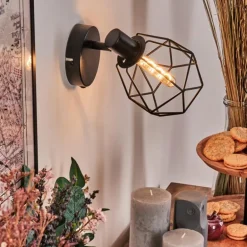 Yaak Applique murale Noir, 1 lumière