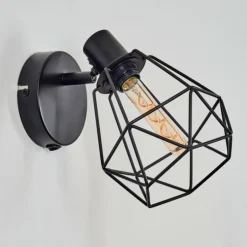 Yaak Applique murale Noir, 1 lumière