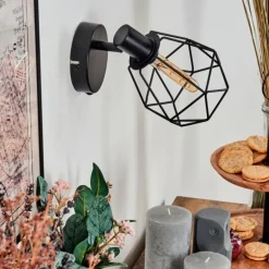 Yaak Applique murale Noir, 1 lumière