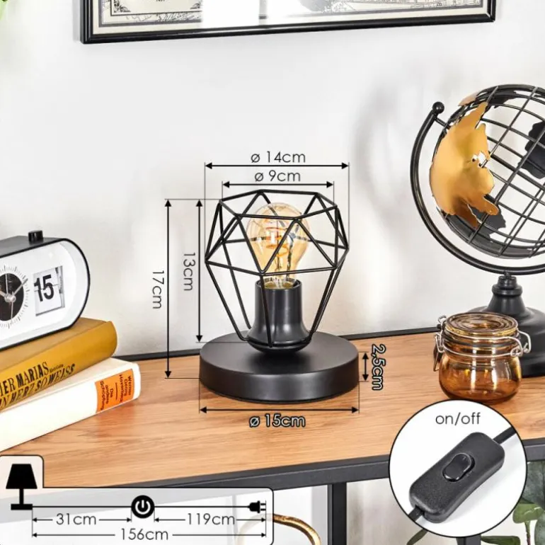 Yaak Lampe à poser Noir, 1 lumière