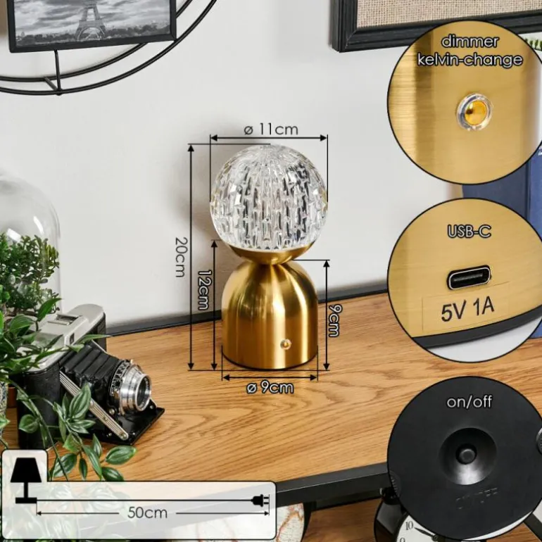 Yngered Lampe à poser LED Laiton, 1 lumière