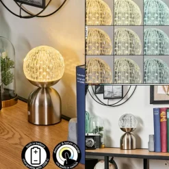 Yngered Lampe à poser LED Nickel mat, 1 lumière