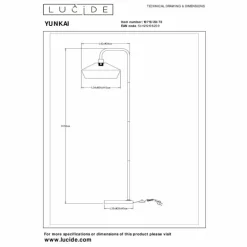 YUNKAI Lampadaire Luminaires Lucide Noir, 1 lumière