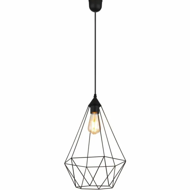 Zachary Suspension Luminaires Globo Lighting Noir, 1 lumière