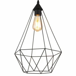 Zachary Suspension Luminaires Globo Lighting Noir, 1 lumière