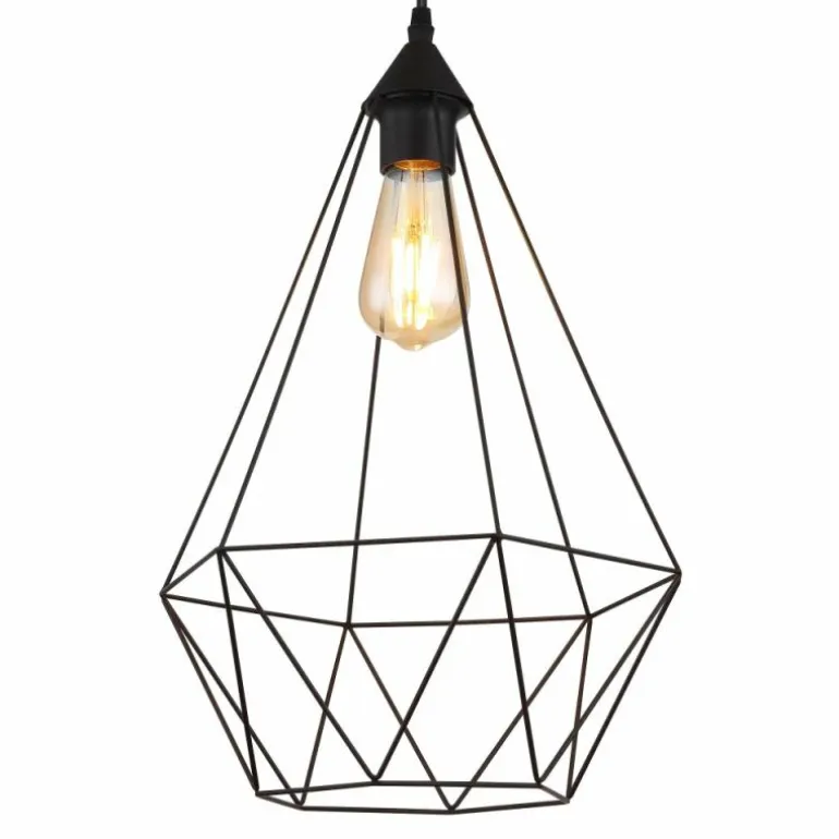 Zachary Suspension Luminaires Globo Lighting Noir, 1 lumière