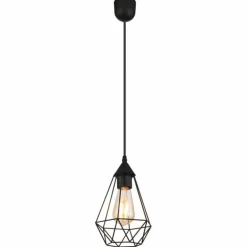 Zachary Suspension Luminaires Globo Lighting Noir, 1 lumière