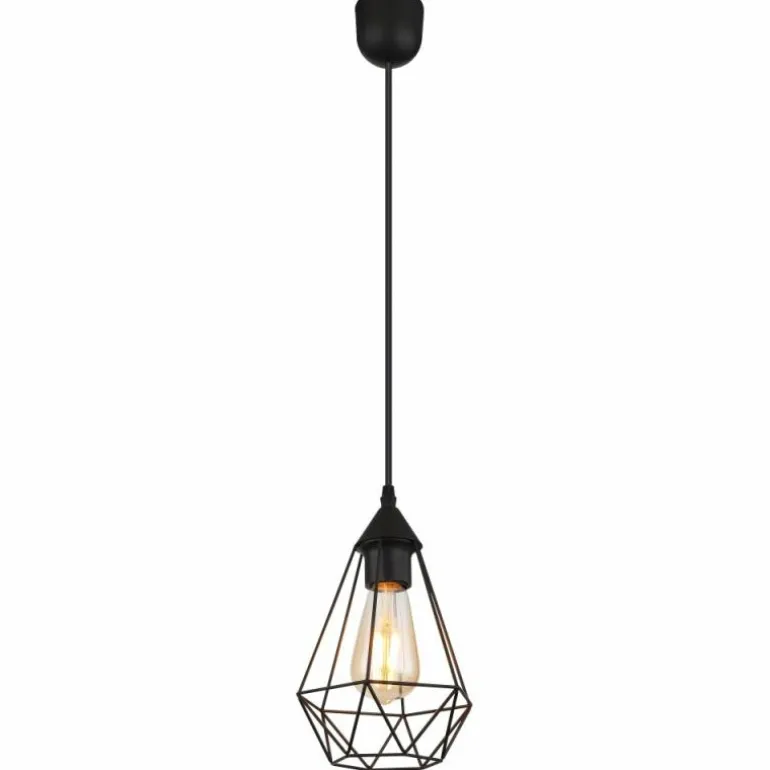 Zachary Suspension Luminaires Globo Lighting Noir, 1 lumière