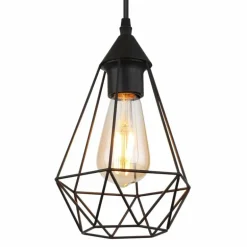 Zachary Suspension Luminaires Globo Lighting Noir, 1 lumière