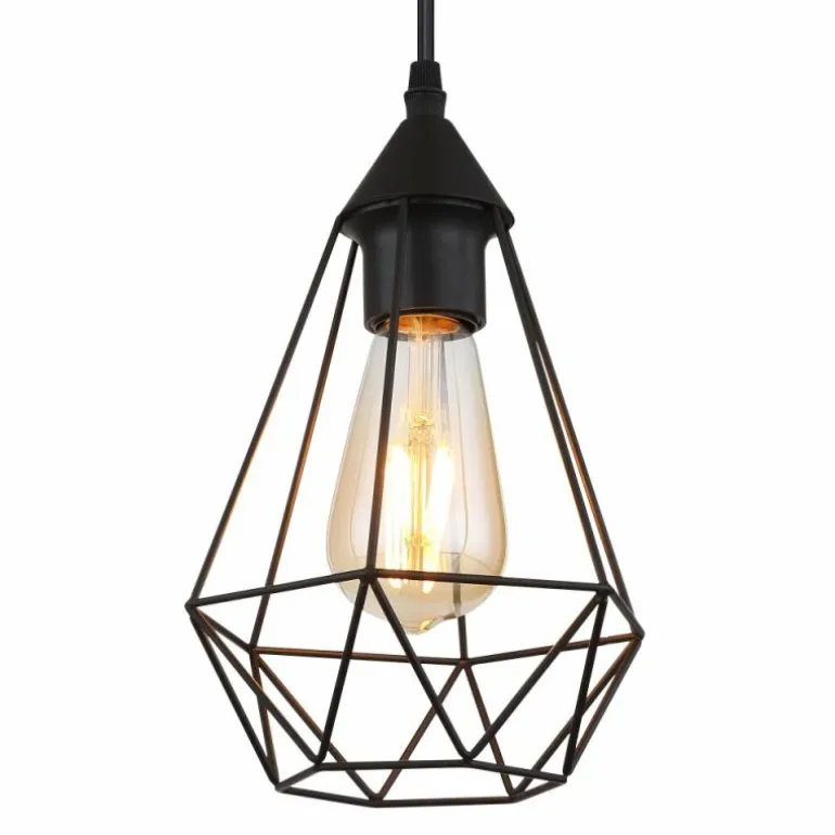 Zachary Suspension Luminaires Globo Lighting Noir, 1 lumière