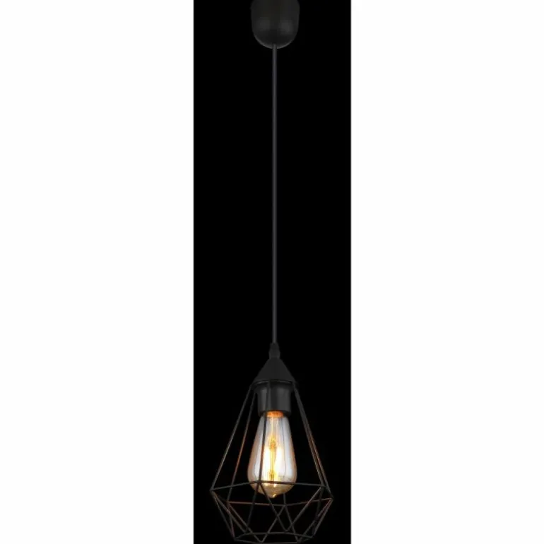 Zachary Suspension Luminaires Globo Lighting Noir, 1 lumière