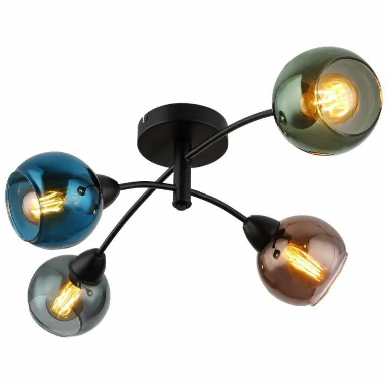 Zarlona Plafonnier Luminaires Globo Lighting Noir, 4 lumières