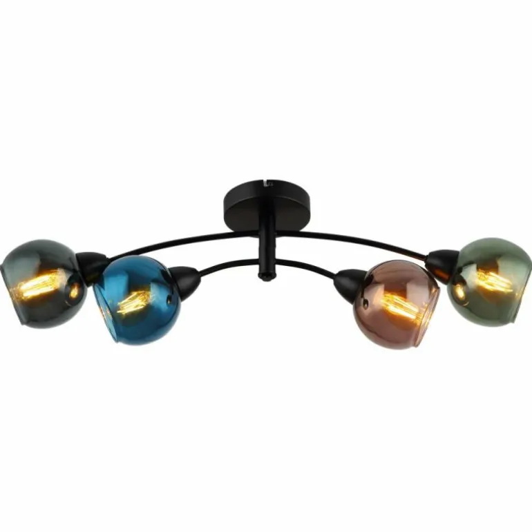 Zarlona Plafonnier Luminaires Globo Lighting Noir, 4 lumières