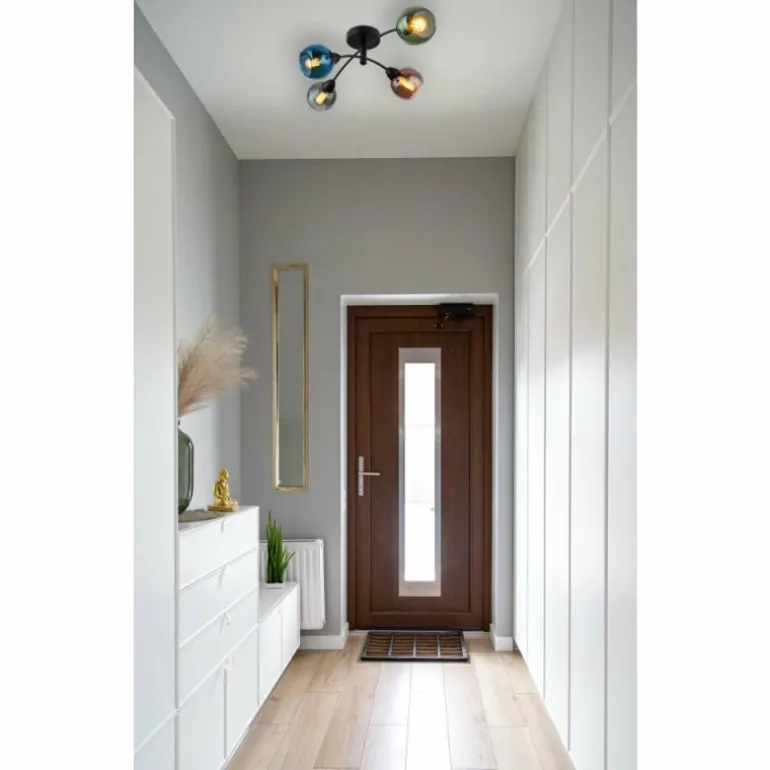 Zarlona Plafonnier Luminaires Globo Lighting Noir, 4 lumières