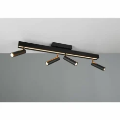 Zeno Plafonnier Luminaires Trio LED Noir, 5 lumières, Télécommandes