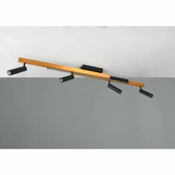 Zeno Plafonnier Luminaires Trio LED Noir doré, 5 lumières, Télécommandes