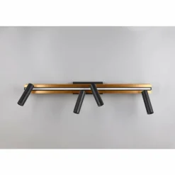 Zeno Plafonnier Luminaires Trio LED Noir doré, 5 lumières, Télécommandes