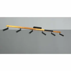 Zeno Plafonnier Luminaires Trio LED Noir doré, 7 lumières, Télécommandes