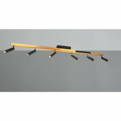 Zeno Plafonnier Luminaires Trio LED Noir doré, 7 lumières, Télécommandes