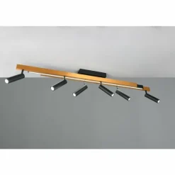 Zeno Plafonnier Luminaires Trio LED Noir doré, 7 lumières, Télécommandes