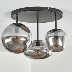 Zernez Plafonnier Noir, 3 lumières