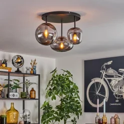 Zernez Plafonnier Noir, 3 lumières