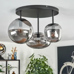 Zernez Plafonnier Noir, 3 lumières