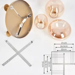 Zernez Plafonnier Or, 3 lumières